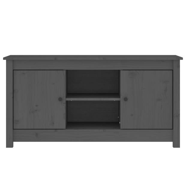 vidaXL Tv-meubel 103x36,5x52 cm massief grenenhout grijs