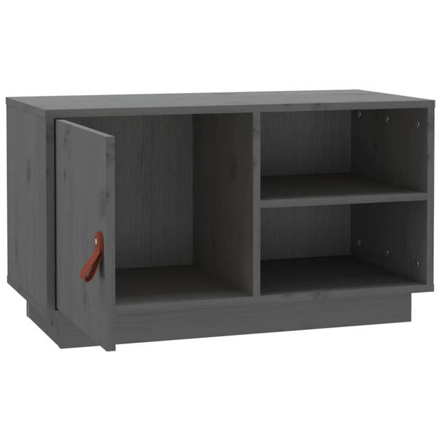 vidaXL Tv-meubel 70x34x40 cm massief grenenhout grijs