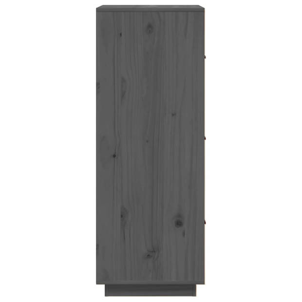 vidaXL Hoge kast 34x40x108,5 cm massief grenenhout grijs