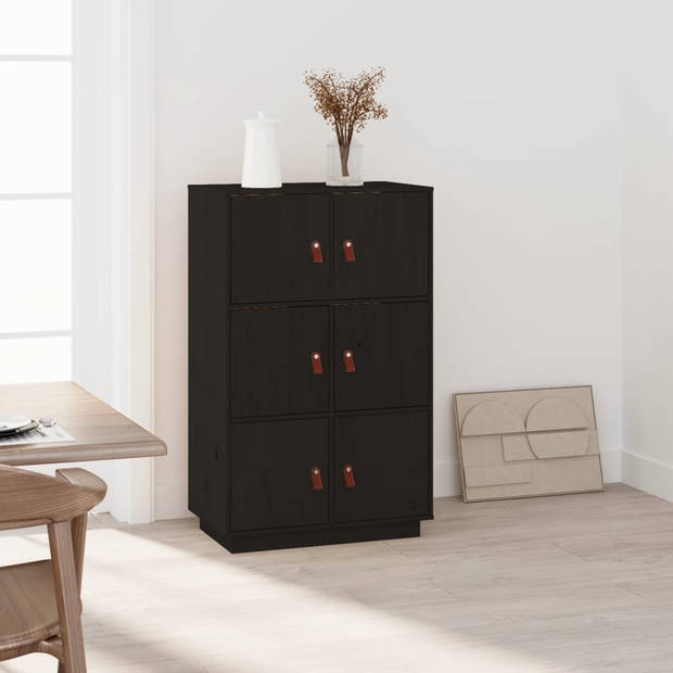 The Living Store Dressoir - Grenenhout - 67 x 40 x 108.5 cm - Zwart