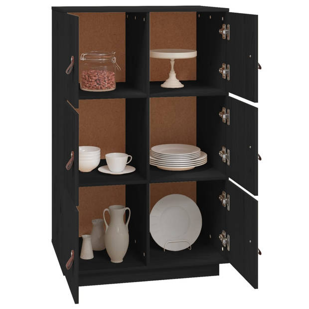 The Living Store Dressoir - Grenenhout - 67 x 40 x 108.5 cm - Zwart