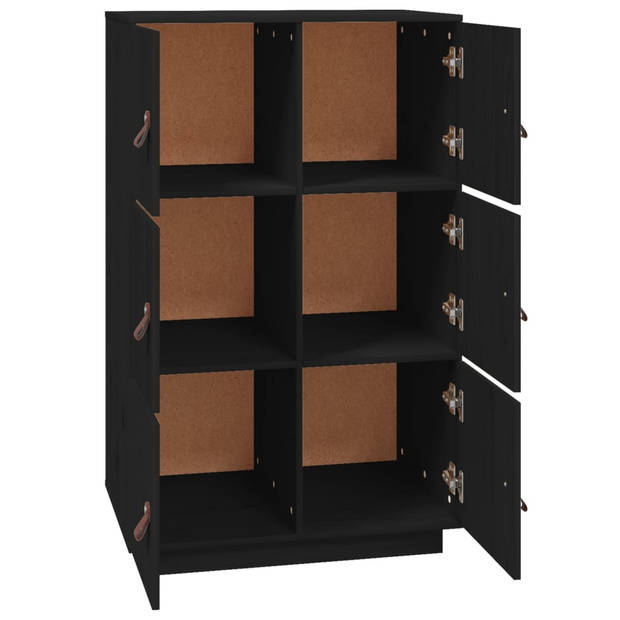 The Living Store Dressoir - Grenenhout - 67 x 40 x 108.5 cm - Zwart