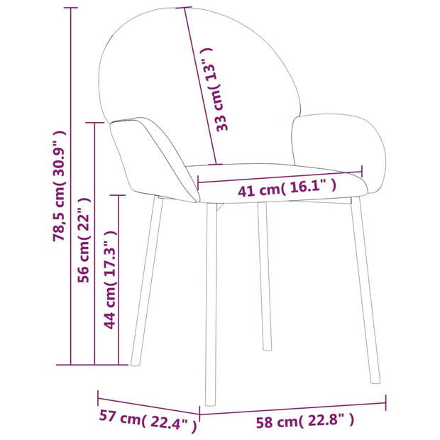 vidaXL Eetkamerstoelen 2 st fluweel bruin