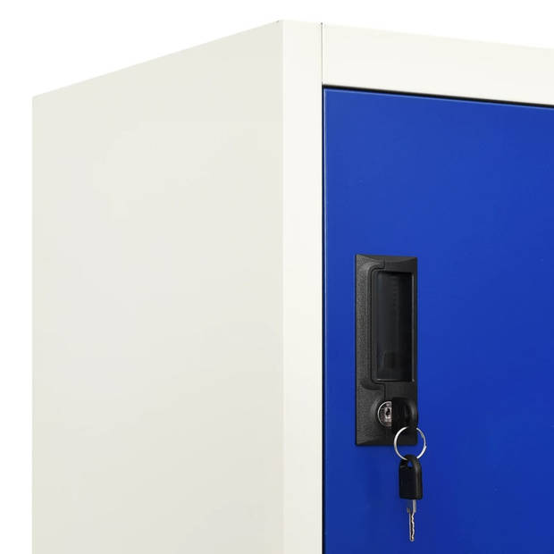 vidaXL Lockerkast 90x45x180 cm staal grijs en blauw