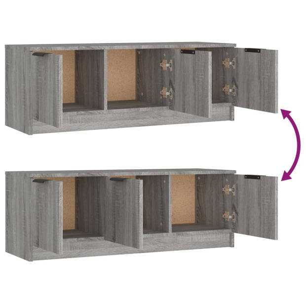 vidaXL Tv-meubel 102x35x36,5 cm bewerkt hout grijs sonoma eikenkleurig