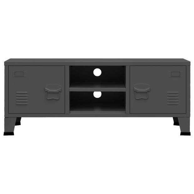 vidaXL Tv-meubel industrieel 105x35x42 cm metaal antracietkleurig