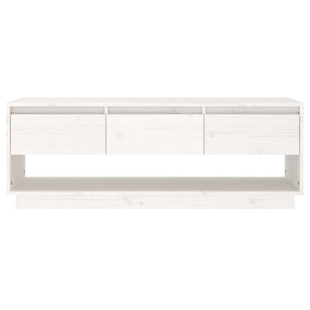 The Living Store Zwevend TV-meubel - Grenen - 110.5 x 34 x 40 cm - Wit