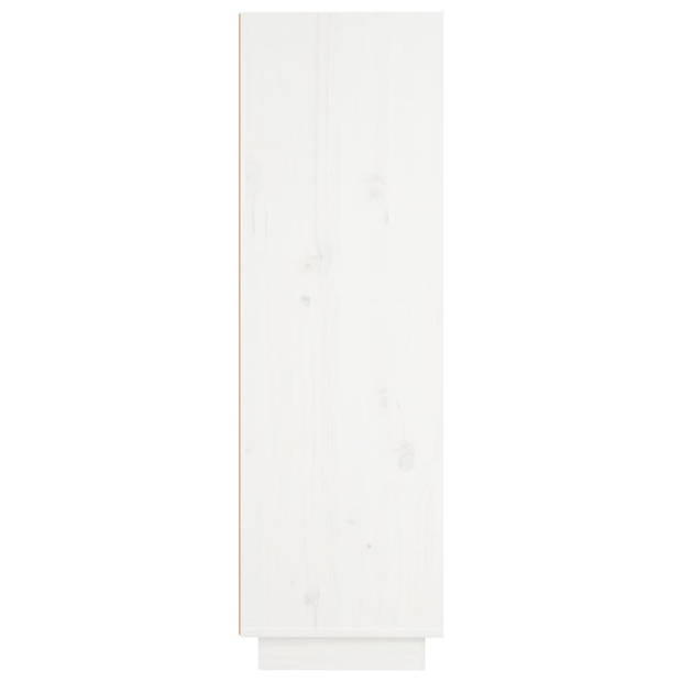 vidaXL Hoge kast 37x34x110 cm massief grenenhout wit