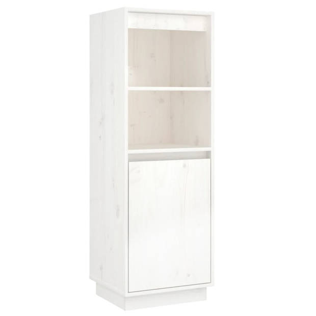 vidaXL Hoge kast 37x34x110 cm massief grenenhout wit