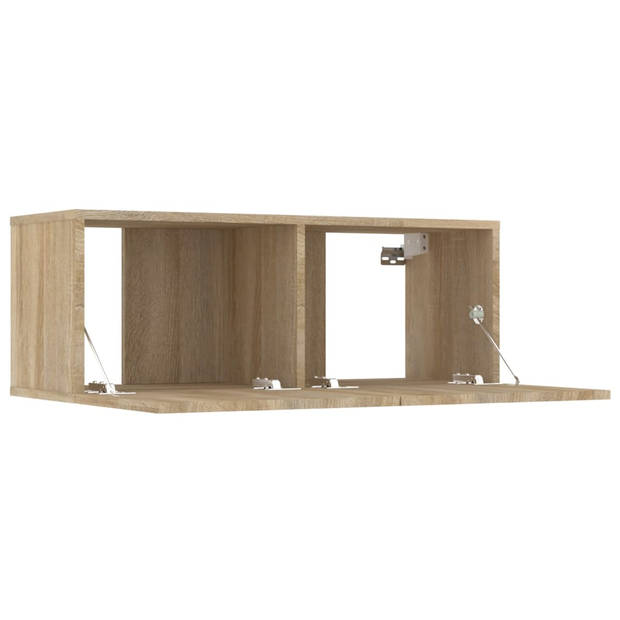 vidaXL Tv-meubels 4 st 80x30x30 cm bewerkt hout sonoma eikenkleurig