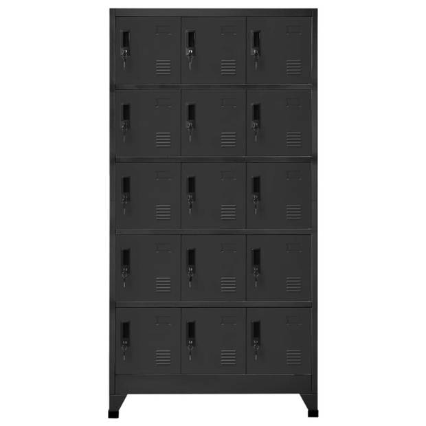 vidaXL Lockerkast 90x40x180 cm staal antracietkleurig