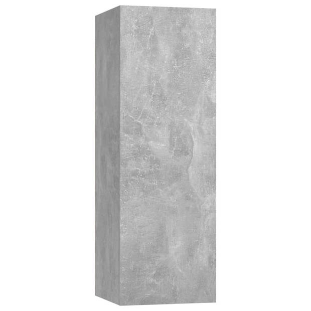 The Living Store Televisiemeubel Betongrijs - Klassiek Design - Ruime Opbergruimte - Wandgemonteerd - 80x30x30cm -