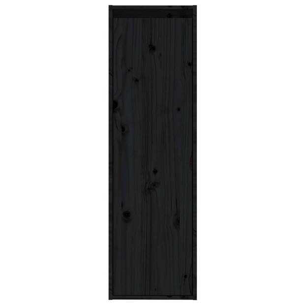 vidaXL Wandkasten 2 st 30x30x100 cm massief grenenhout zwart