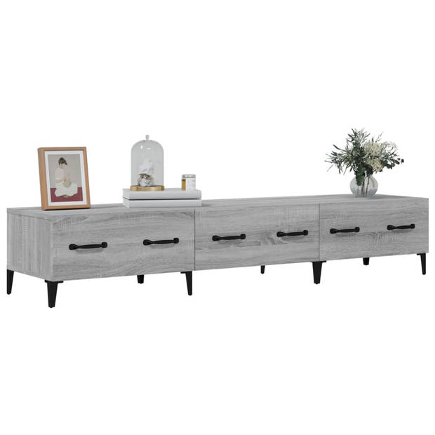 The Living Store TV-meubel - Grijs Sonoma Eiken - Media-kast met stevig materiaal - Voldoende opbergruimte - 150 x 34.5