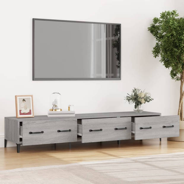 vidaXL Tv-meubel 150x34,5x30 cm bewerkt hout grijs sonoma eikenkleurig