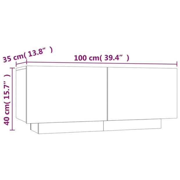 vidaXL Tv-meubel 100x35x40 cm bewerkt hout gerookt eikenkleurig