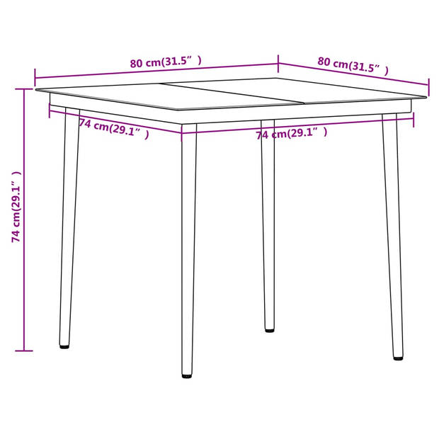 vidaXL 3-delige Tuinset zwart