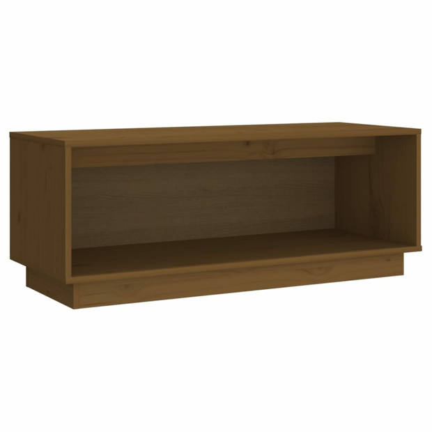 vidaXL Tv-meubel 90x35x35 cm massief grenenhout honingbruin