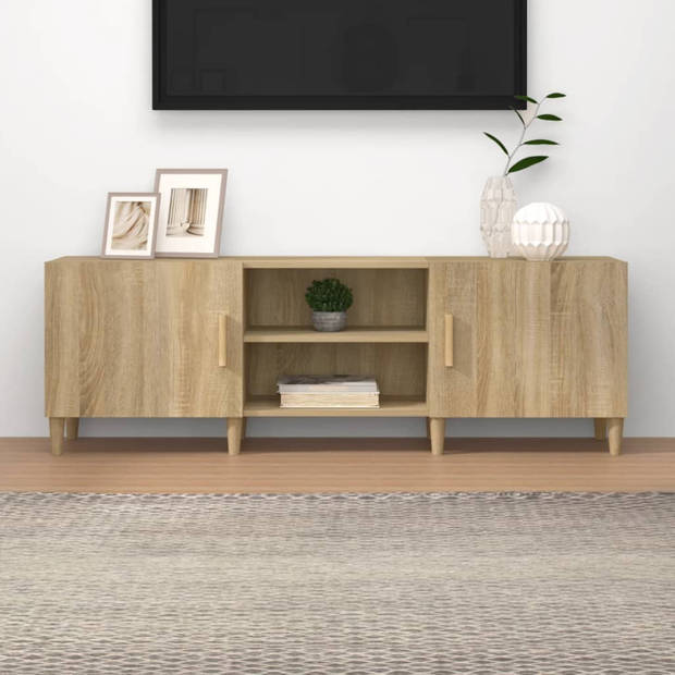 vidaXL Tv-meubel 150x30x50 cm bewerkt hout sonoma eikenkleurig