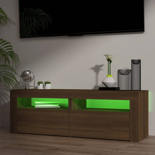 vidaXL Tv-meubel met LED-verlichting 120x35x40 cm bruin eikenkleur