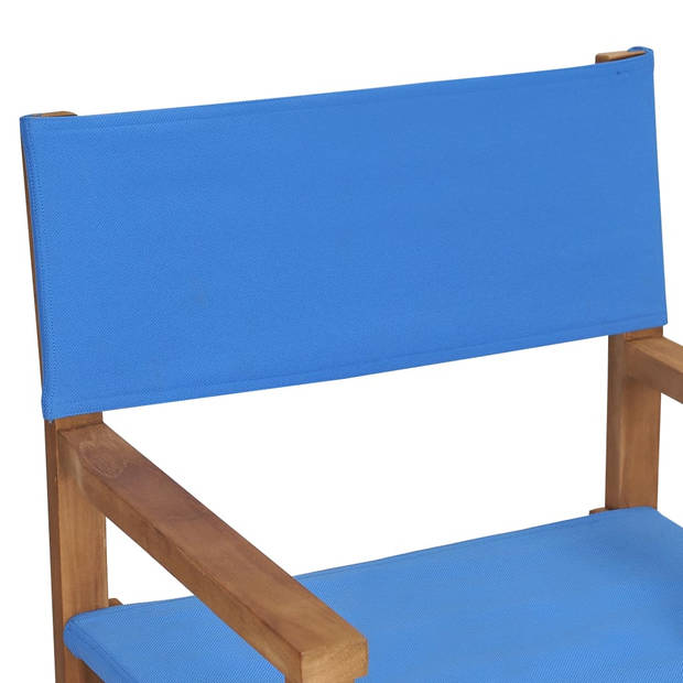 vidaXL Regisseursstoelen 2 st massief teakhout blauw