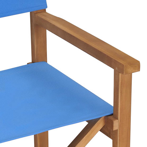 vidaXL Regisseursstoelen 2 st massief teakhout blauw