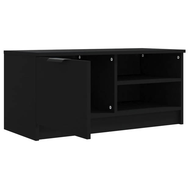 vidaXL Tv-meubel 80x35x36,5 cm bewerkt hout zwart