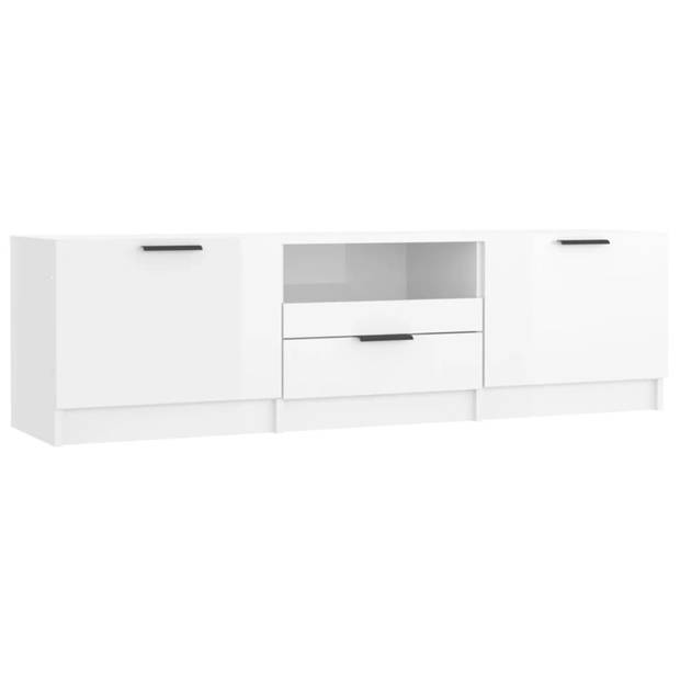 vidaXL Tv-meubel 140x35x40 cm bewerkt hout hoogglans wit