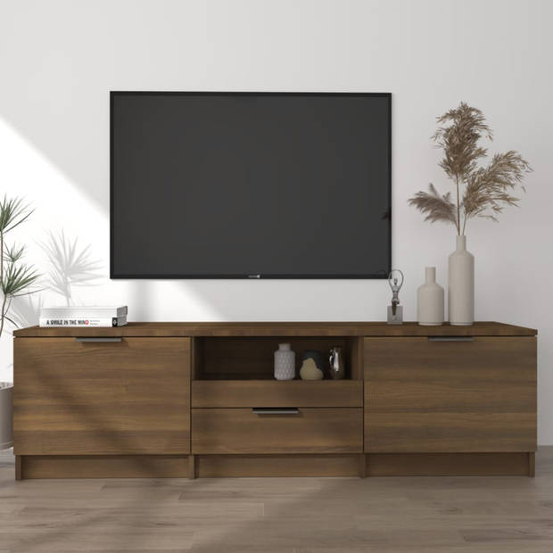 vidaXL Tv-meubel 140x35x40 cm bewerkt hout bruin eikenkleur