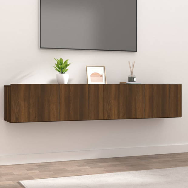 vidaXL Tv-meubelen 2 st 80x30x30 cm bewerkt hout bruin eikenkleur