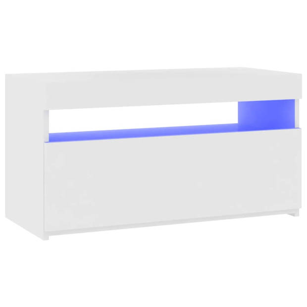 vidaXL Tv-meubel met LED-verlichting 75x35x40 cm wit