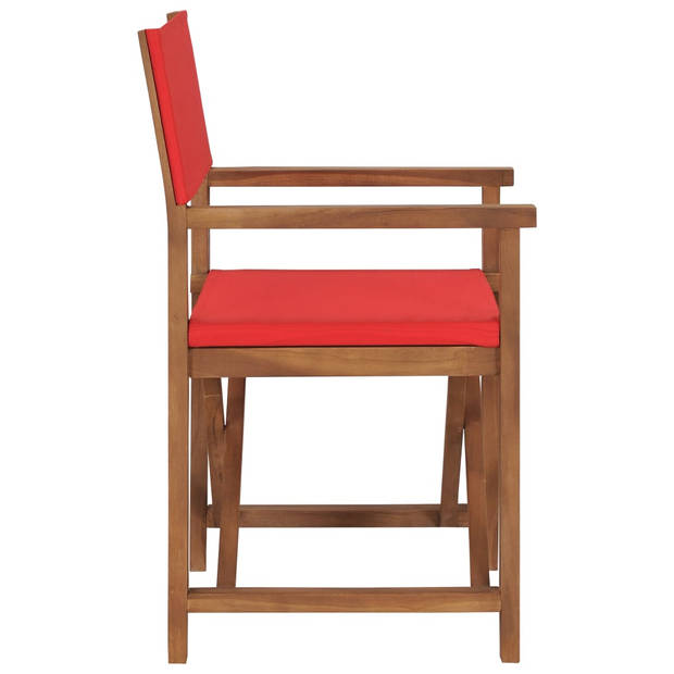 vidaXL Regisseursstoelen 2 st massief teakhout rood