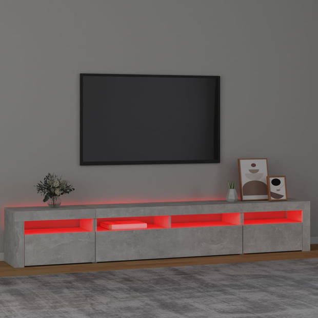 vidaXL Tv-meubel met LED-verlichting 240x35x40 cm betongrijs