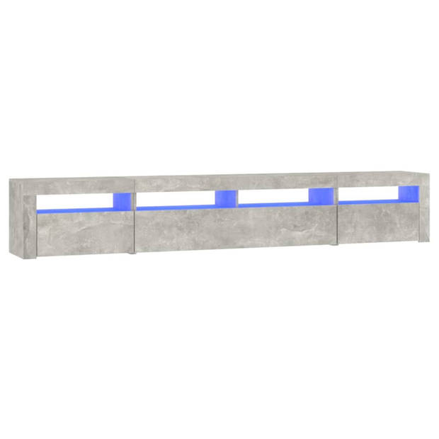 vidaXL Tv-meubel met LED-verlichting 240x35x40 cm betongrijs