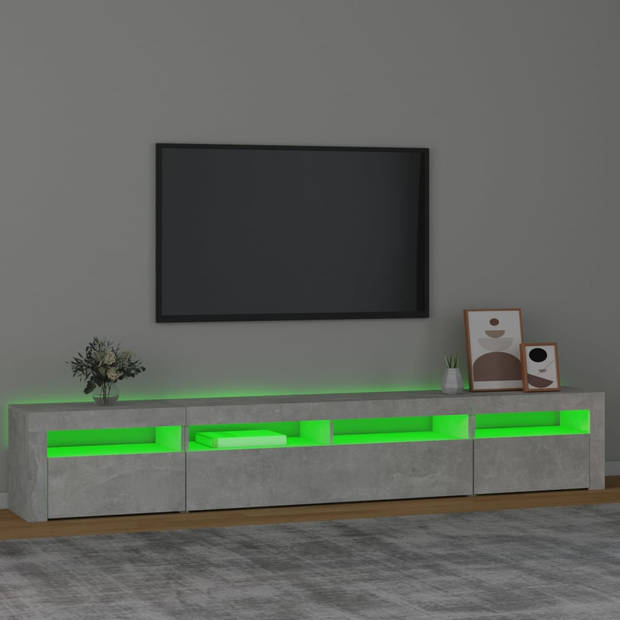 vidaXL Tv-meubel met LED-verlichting 240x35x40 cm betongrijs