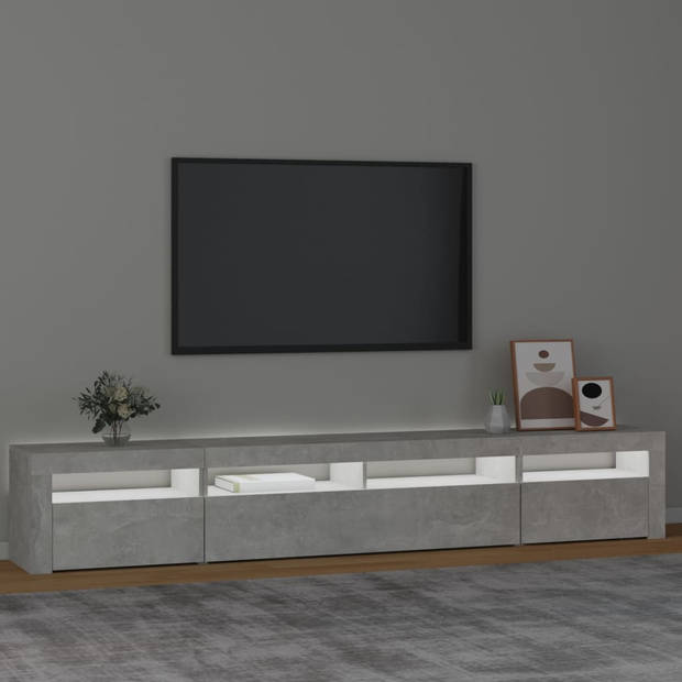 vidaXL Tv-meubel met LED-verlichting 240x35x40 cm betongrijs