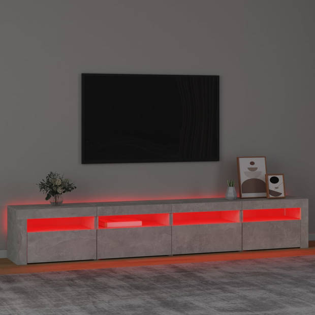 vidaXL Tv-meubel met LED-verlichting 240x35x40 cm betongrijs