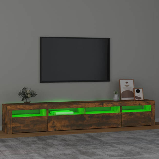 vidaXL Tv-meubel met LED-verlichting 240x35x40 cm gerookt eikenkleurig