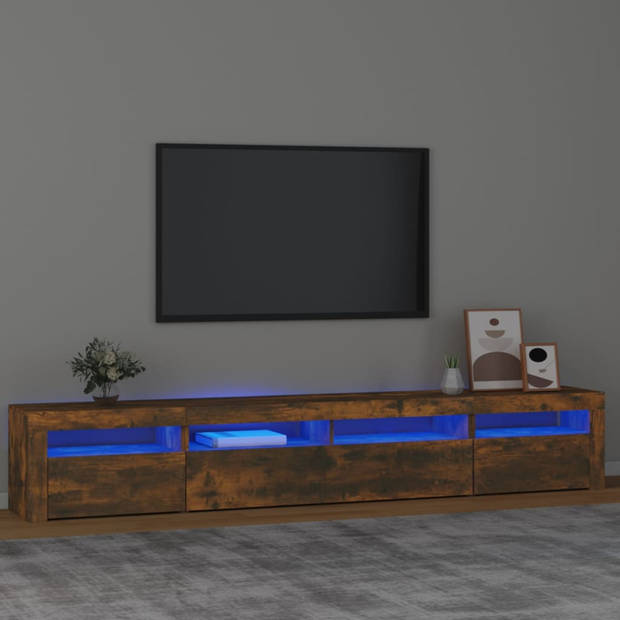 vidaXL Tv-meubel met LED-verlichting 240x35x40 cm gerookt eikenkleurig