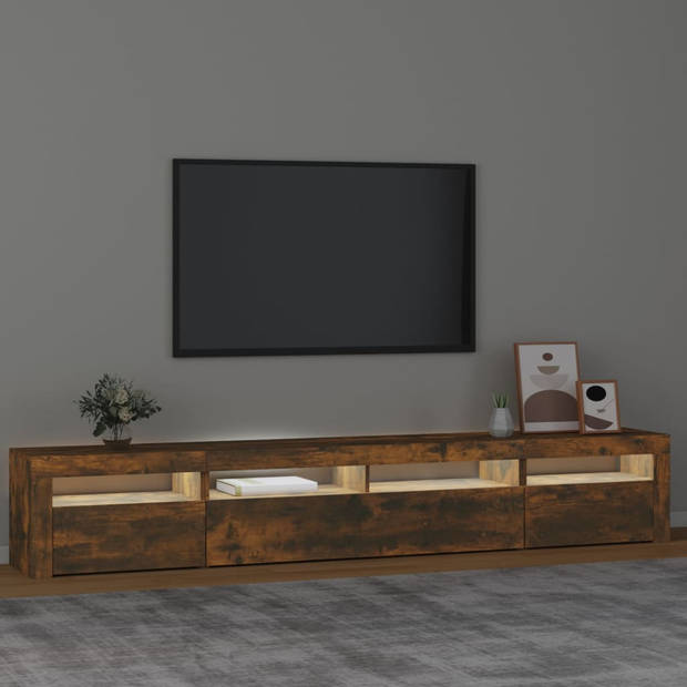 vidaXL Tv-meubel met LED-verlichting 240x35x40 cm gerookt eikenkleurig