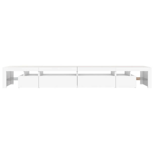 The Living Store Tv-meubel - LED-verlichting - Wit - 290 x 36.5 x 40 cm - Bewerkt hout