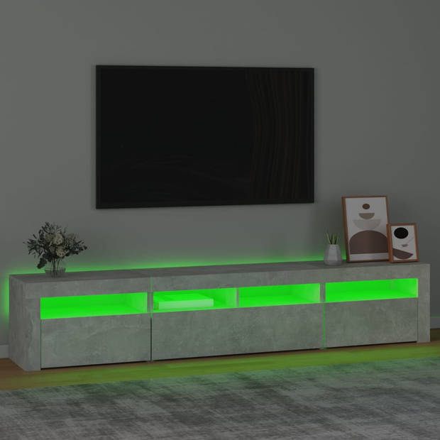 vidaXL Tv-meubel met LED-verlichting 210x35x40 cm betongrijs