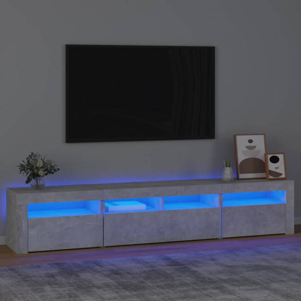 vidaXL Tv-meubel met LED-verlichting 210x35x40 cm betongrijs