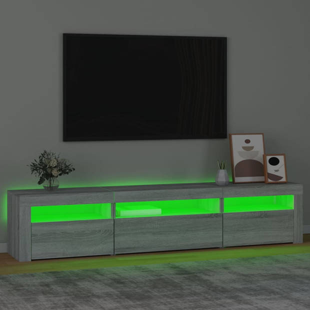 vidaXL Tv-meubel met LED-verlichting 195x35x40 cm grijs sonoma eiken