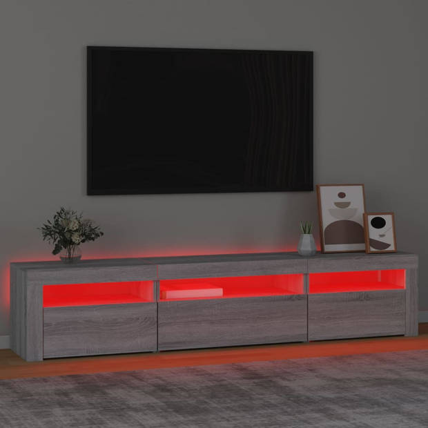 vidaXL Tv-meubel met LED-verlichting 195x35x40 cm grijs sonoma eiken