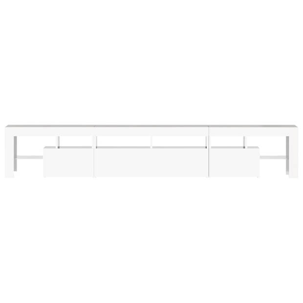 The Living Store TV-meubel - LED-verlichting - Hoogglans wit - 230 x 36.5 x 40 cm - Bewerkt hout