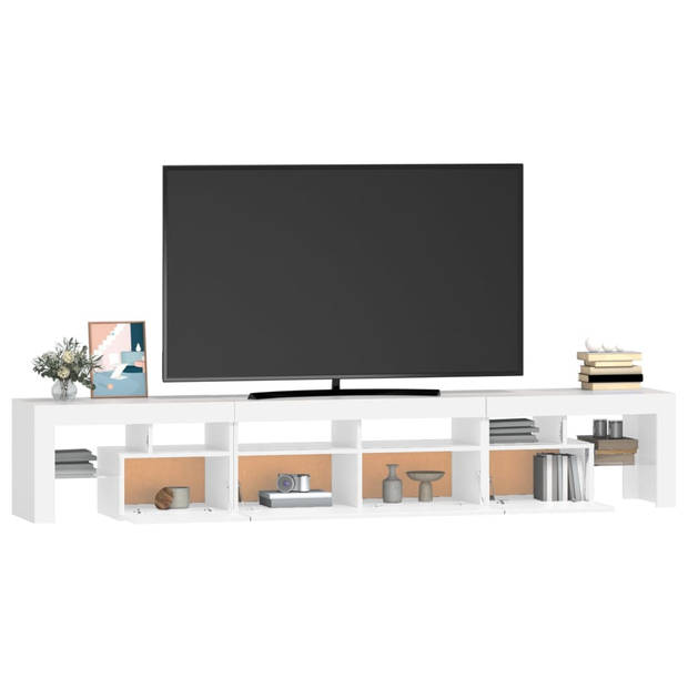 The Living Store TV-meubel X Wit - 230 x 36.5 x 40 cm - RGB LED-verlichting