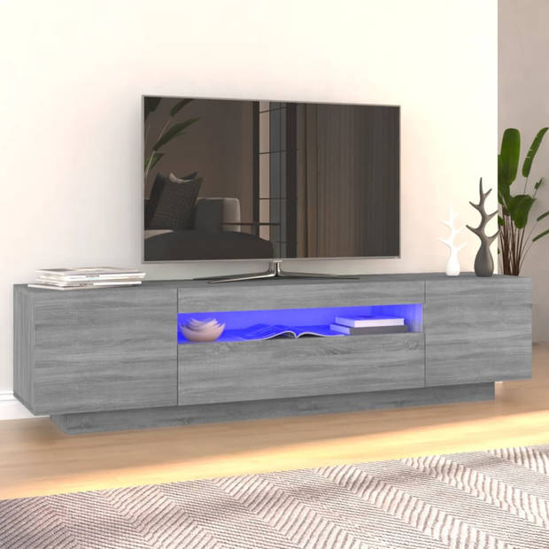 vidaXL Tv-meubel met LED-verlichting 160x35x40 cm grijs sonoma eiken