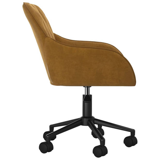 The Living Store Eetkamerstoelen - Bruin Fluweel - 56x61x(78-86) cm - Verstelbaar en Stabiel