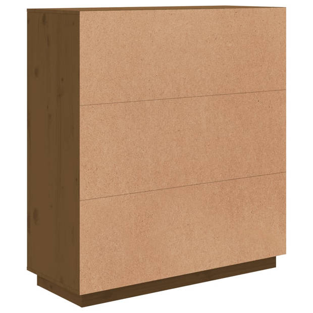 vidaXL Hoge kast 100x40x108,5 cm massief grenenhout honingbruin